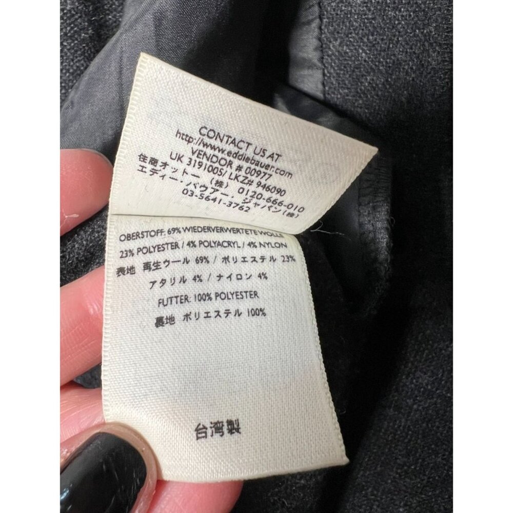 Vintage Eddie Bauer Recycled Wool Maxi Wrap Skirt Charcoal Gray Fall 6 - Picture 12 of 12
